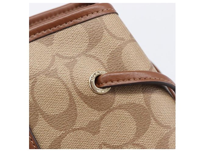 Coach Signature Tote Bag PVC Beige Gold Auth ki6830A Golden - Ansicht 16