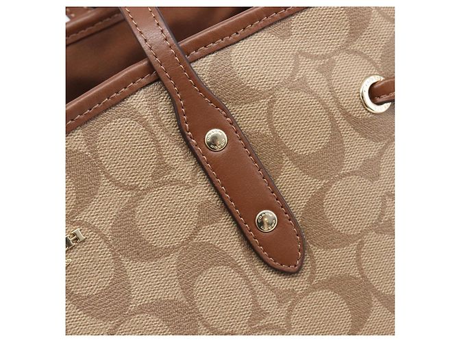 Coach Signature Tote Bag PVC Beige Gold Auth ki6830A Golden - Ansicht 17