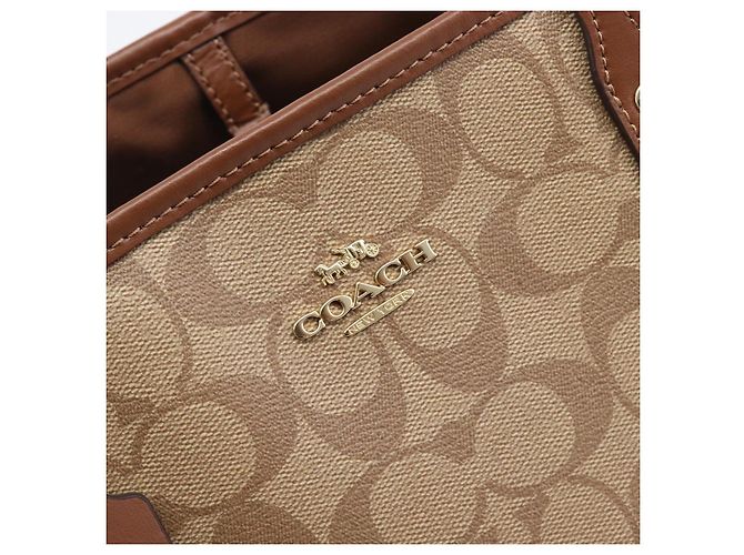 Coach Signature Tote Bag PVC Beige Gold Auth ki6830A Golden - Ansicht 18