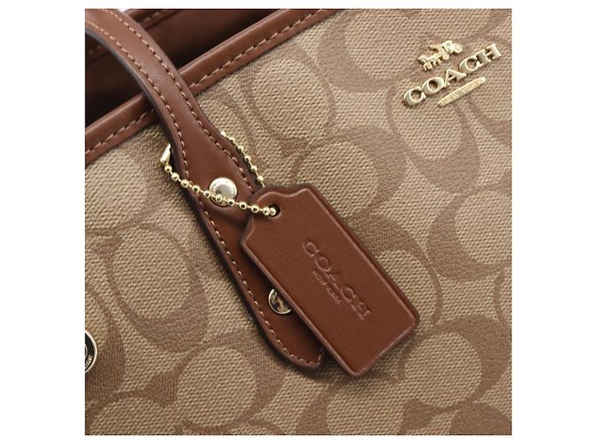Coach Signature Tote Bag PVC Beige Gold Auth ki6830A Golden - Ansicht 19