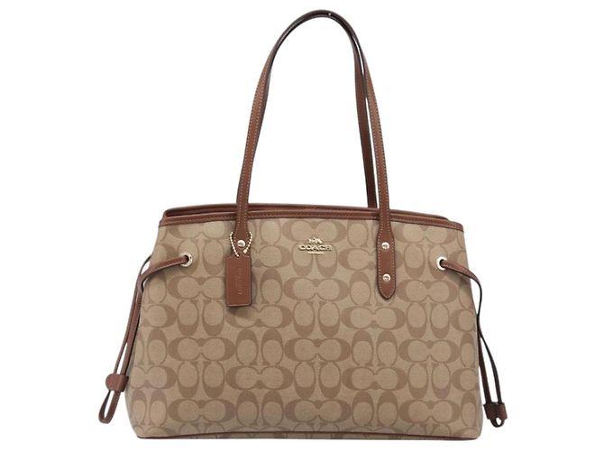 Coach Signature Tote Bag PVC Beige Gold Auth ki6830A Golden - Ansicht 2