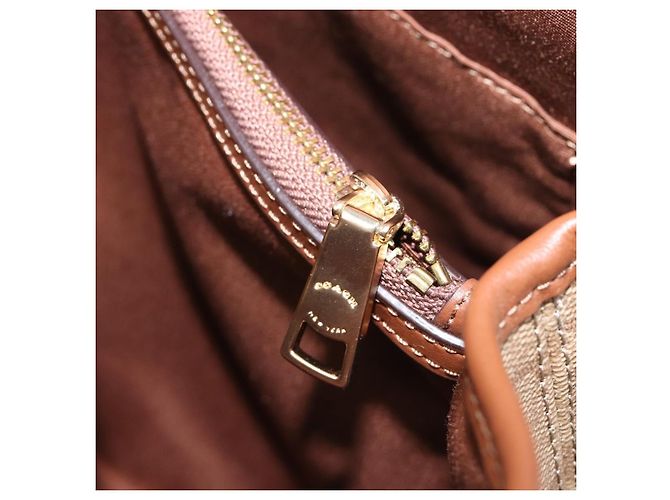 Coach Signature Tote Bag PVC Beige Gold Auth ki6830A Golden - Ansicht 26