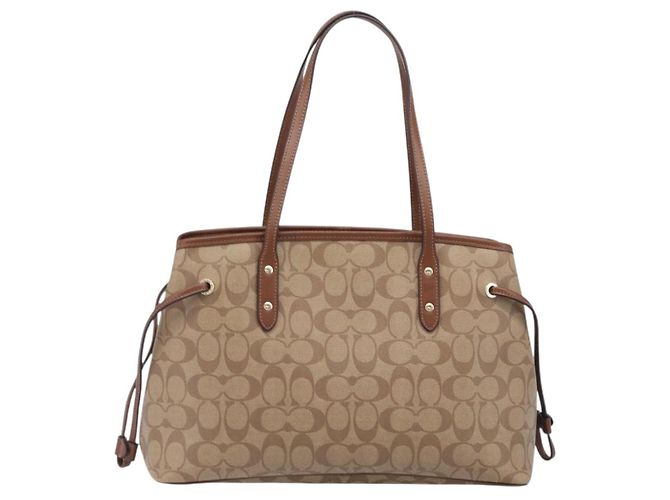 Coach Signature Tote Bag PVC Beige Gold Auth ki6830A Golden - Ansicht 3