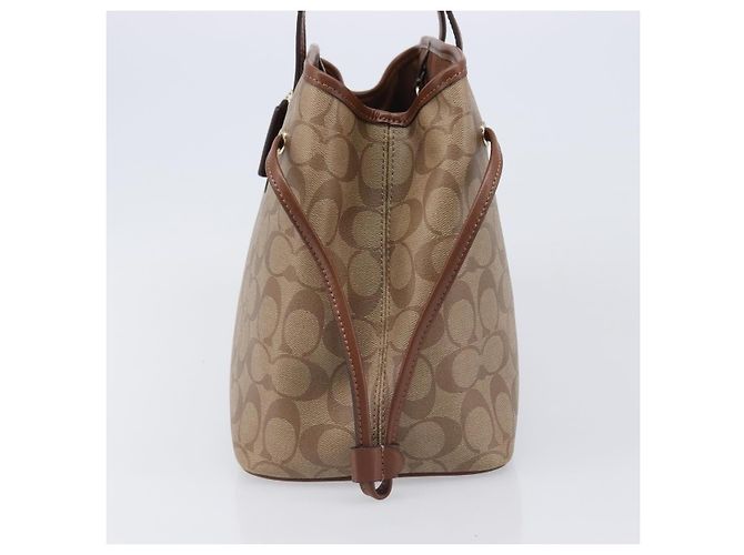 Coach Signature Tote Bag PVC Beige Gold Auth ki6830A Golden - Ansicht 4