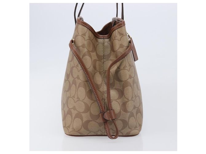 Coach Signature Tote Bag PVC Beige Gold Auth ki6830A Golden - Ansicht 5
