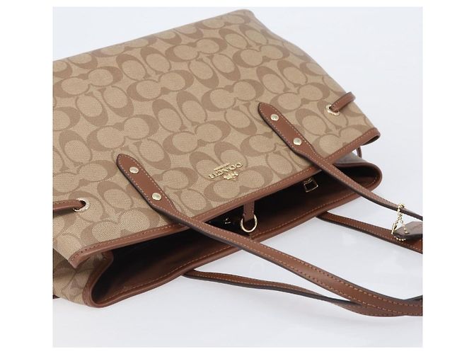 Coach Signature Tote Bag PVC Beige Gold Auth ki6830A Golden - Ansicht 6