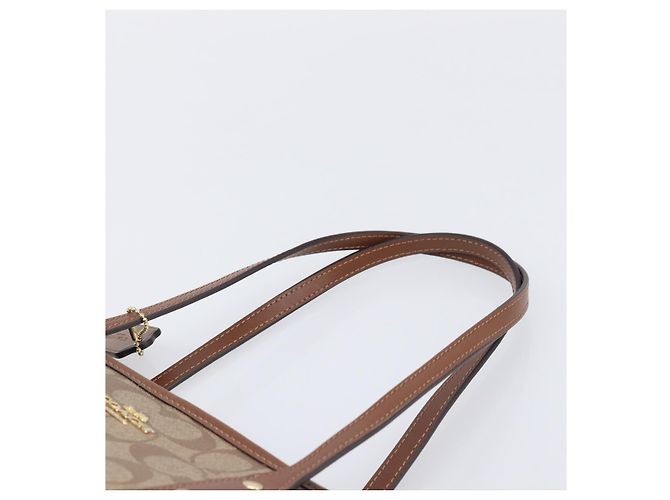 Coach Signature Tote Bag PVC Beige Gold Auth ki6830A Golden - Ansicht 8