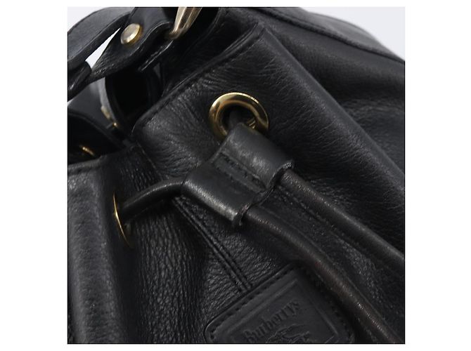 Borsa a tracolla Burberrys in pelle nera e oro Auth 204637A Nero - vista 17