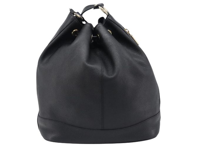 Borsa a tracolla Burberrys in pelle nera e oro Auth 204637A Nero - vista 3