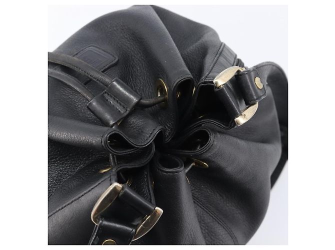 Borsa a tracolla Burberrys in pelle nera e oro Auth 204637A Nero - vista 6
