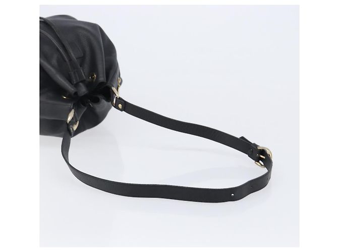 Borsa a tracolla Burberrys in pelle nera e oro Auth 204637A Nero - vista 7