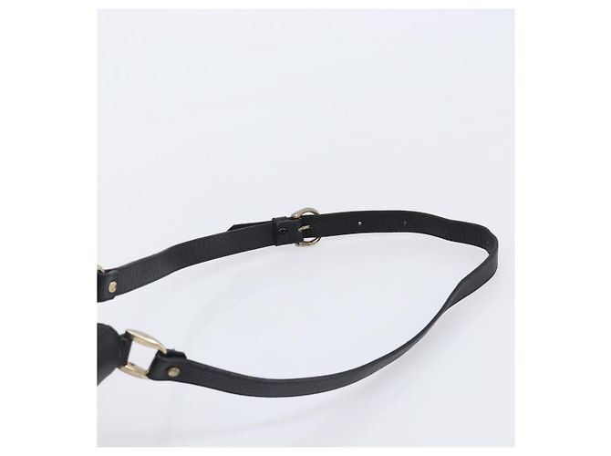 Borsa a tracolla Burberrys in pelle nera e oro Auth 204637A Nero - vista 8