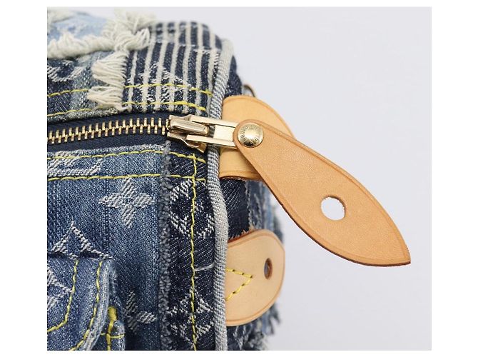 LOUIS VUITTON Monogram Denim Patchwork Speedy 30 Tasche Blue M95380 LV Auth ki6823SAM Blau - vista 10