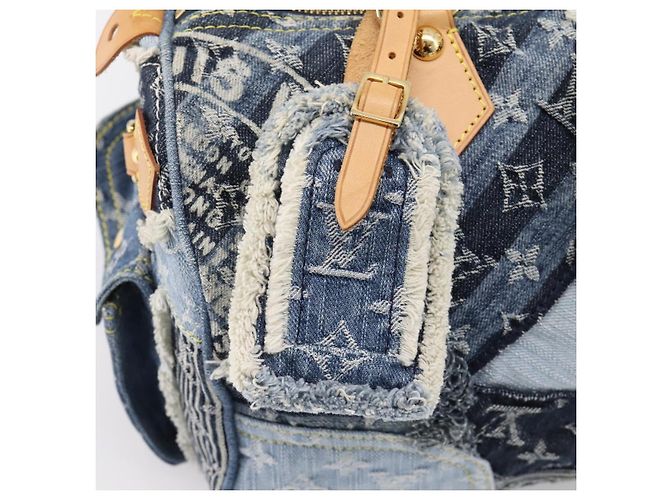 LOUIS VUITTON Monogram Denim Patchwork Speedy 30 Tasche Blue M95380 LV Auth ki6823SAM Blau - vista 17