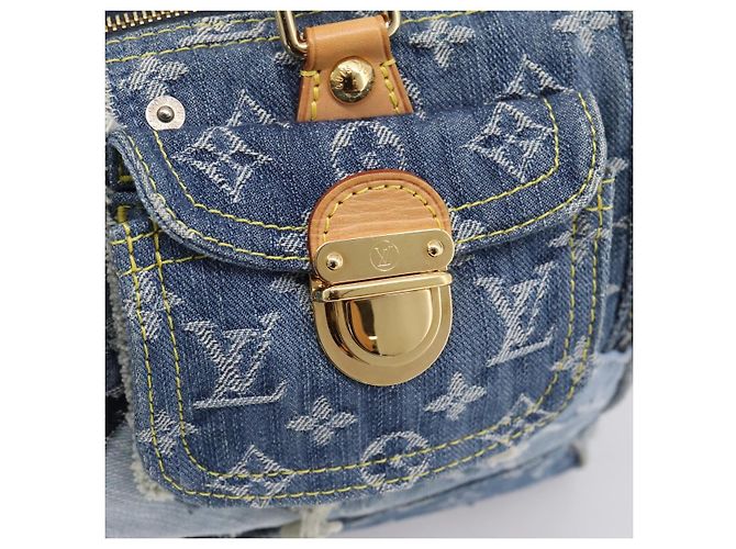 LOUIS VUITTON Monogram Denim Patchwork Speedy 30 Tasche Blue M95380 LV Auth ki6823SAM Blau - vista 18