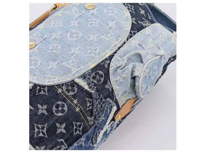 LOUIS VUITTON Monogram Denim Patchwork Speedy 30 Tasche Blue M95380 LV Auth ki6823SAM Blau - vista 20