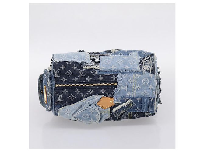 LOUIS VUITTON Monogram Denim Patchwork Speedy 30 Tasche Blue M95380 LV Auth ki6823SAM Blau - vista 5