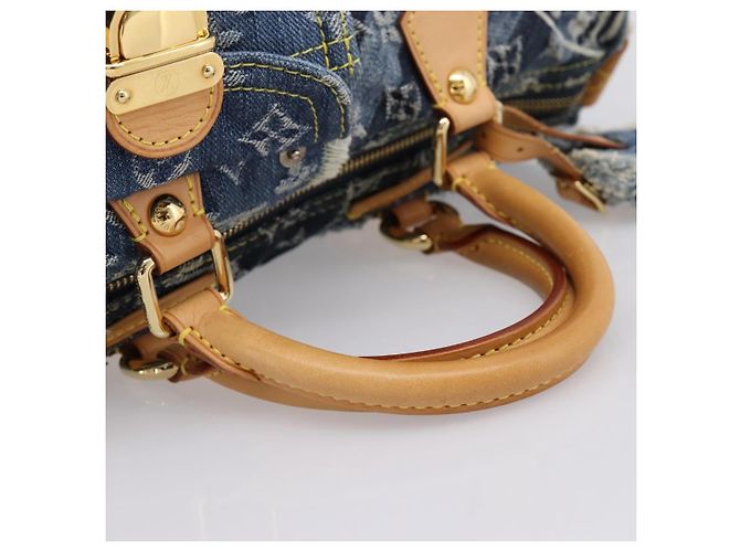 LOUIS VUITTON Monogram Denim Patchwork Speedy 30 Tasche Blue M95380 LV Auth ki6823SAM Blau - vista 7