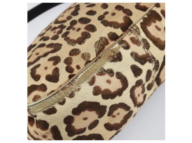 Borsa a tracolla FENDI Mamma Baguette in pelle Harako Beige Silver Auth am12627SAM Argento - vista 14