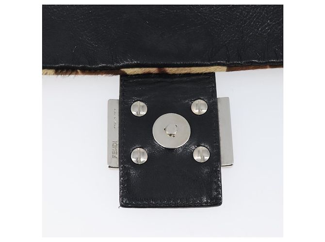 Borsa a tracolla FENDI Mamma Baguette in pelle Harako Beige Silver Auth am12627SAM Argento - vista 19