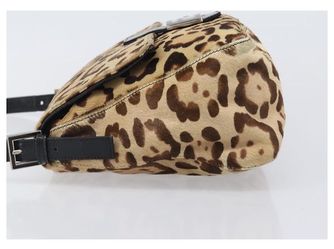 Borsa a tracolla FENDI Mamma Baguette in pelle Harako Beige Silver Auth am12627SAM Argento - vista 5