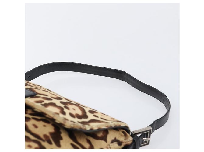 Borsa a tracolla FENDI Mamma Baguette in pelle Harako Beige Silver Auth am12627SAM Argento - vista 8