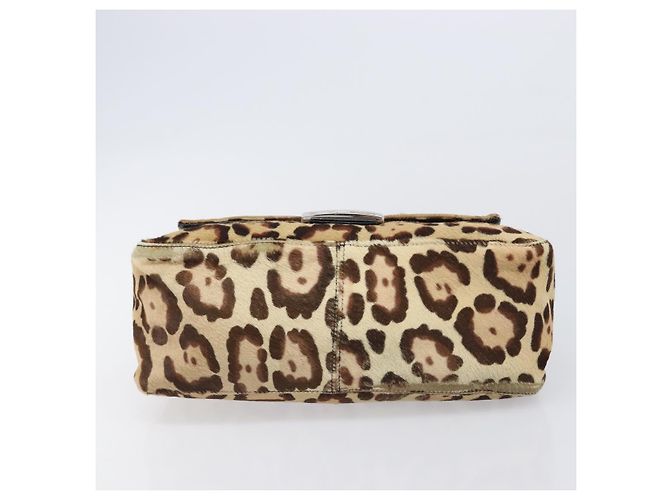 Borsa a tracolla FENDI Mamma Baguette in pelle Harako Beige Silver Auth am12627SAM Argento - vista 9
