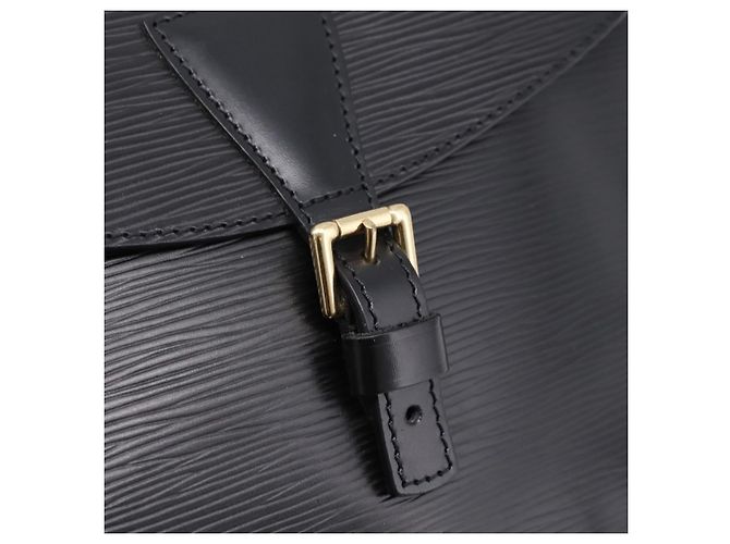 Borsa a tracolla LOUIS VUITTON Epi Jeune Fille MM Nera M52152 LV Auth 204584A Nero - vista 19