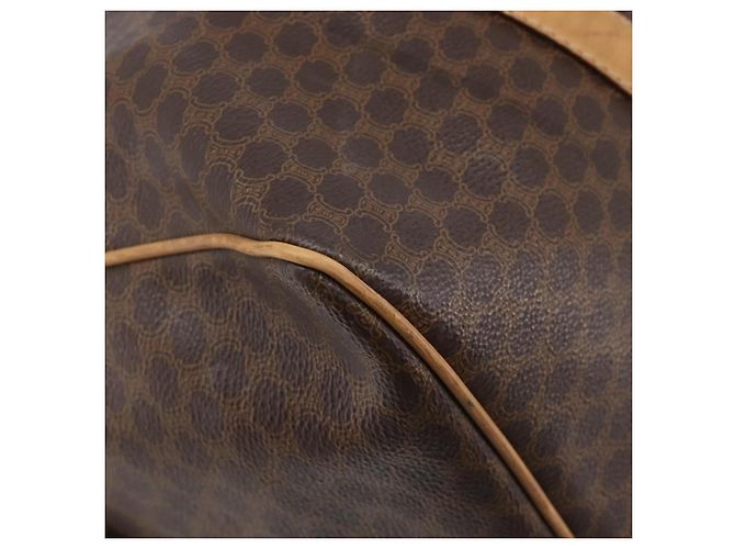 Céline Borsa Boston CELINE Macadam Canvas PVC Leather Brown Gold Auth 199445 Marrone D'oro - vista 14