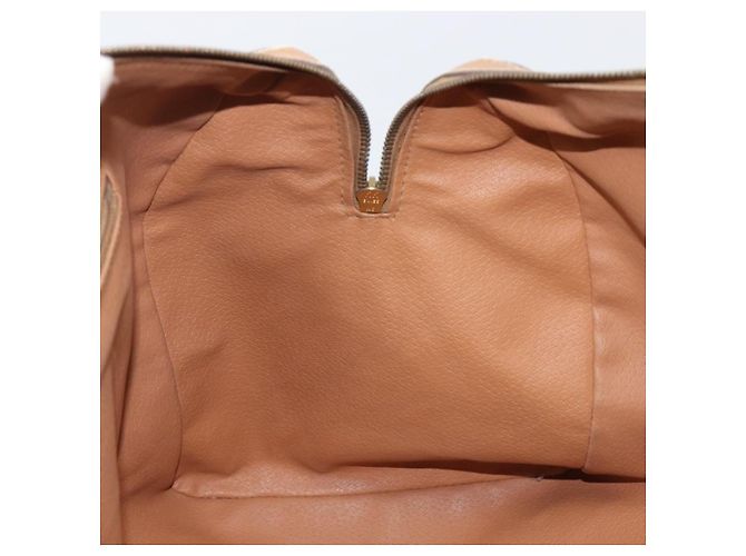 Céline Borsa Boston CELINE Macadam Canvas PVC Leather Brown Gold Auth 199445 Marrone D'oro - vista 20