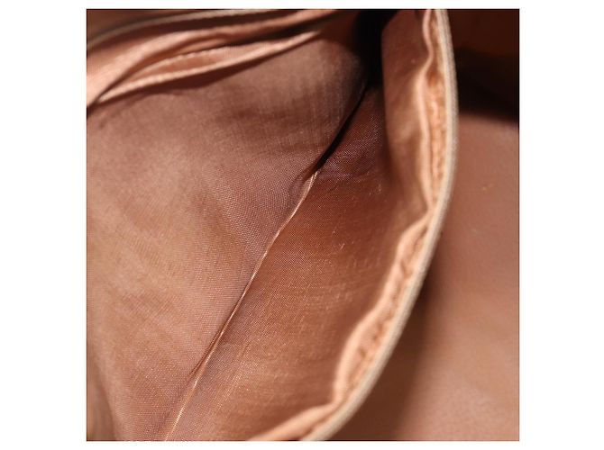 Céline Borsa Boston CELINE Macadam Canvas PVC Leather Brown Gold Auth 199445 Marrone D'oro - vista 23