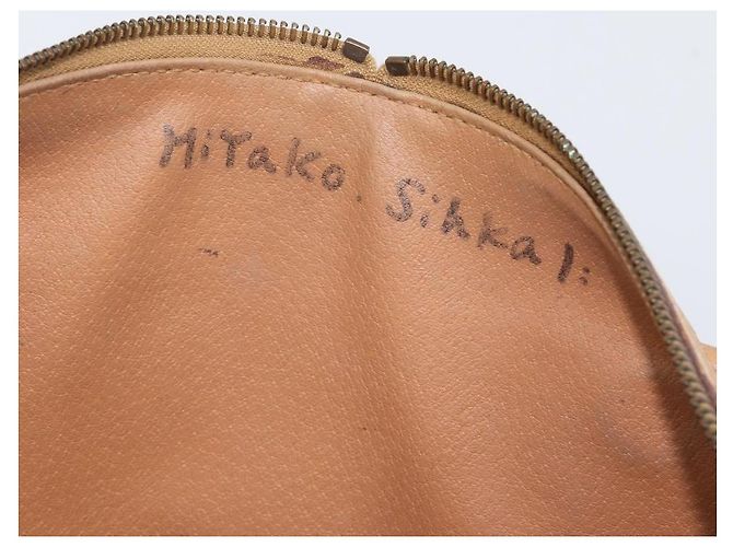 Céline Borsa Boston CELINE Macadam Canvas PVC Leather Brown Gold Auth 199445 Marrone D'oro - vista 24