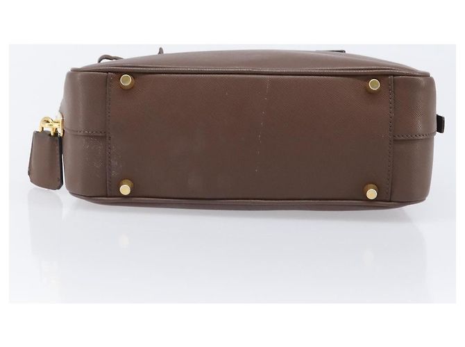 Borsa a mano PRADA Galleria in pelle Saffiano Marrone Oro Auth 204156A D'oro - vista 10