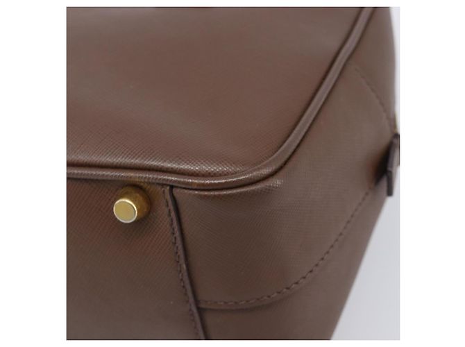 Borsa a mano PRADA Galleria in pelle Saffiano Marrone Oro Auth 204156A D'oro - vista 12