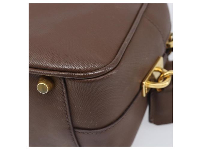 Borsa a mano PRADA Galleria in pelle Saffiano Marrone Oro Auth 204156A D'oro - vista 14