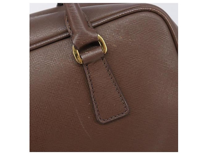 Borsa a mano PRADA Galleria in pelle Saffiano Marrone Oro Auth 204156A D'oro - vista 16
