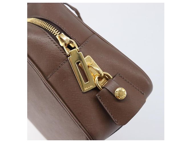 Borsa a mano PRADA Galleria in pelle Saffiano Marrone Oro Auth 204156A D'oro - vista 19