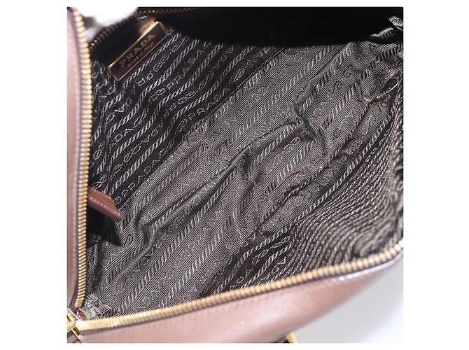 Borsa a mano PRADA Galleria in pelle Saffiano Marrone Oro Auth 204156A D'oro - vista 22