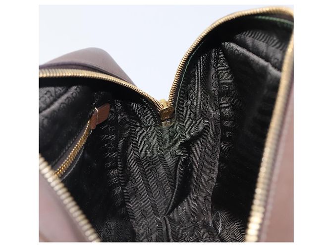 Borsa a mano PRADA Galleria in pelle Saffiano Marrone Oro Auth 204156A D'oro - vista 23