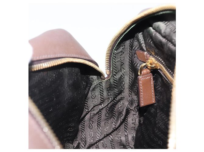 Borsa a mano PRADA Galleria in pelle Saffiano Marrone Oro Auth 204156A D'oro - vista 24