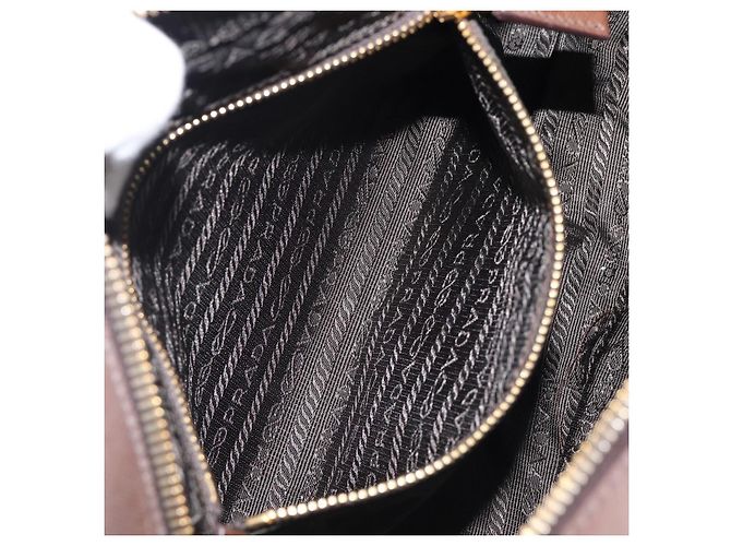 Borsa a mano PRADA Galleria in pelle Saffiano Marrone Oro Auth 204156A D'oro - vista 26