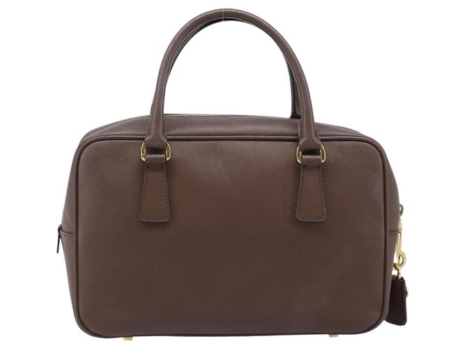Borsa a mano PRADA Galleria in pelle Saffiano Marrone Oro Auth 204156A D'oro - vista 3