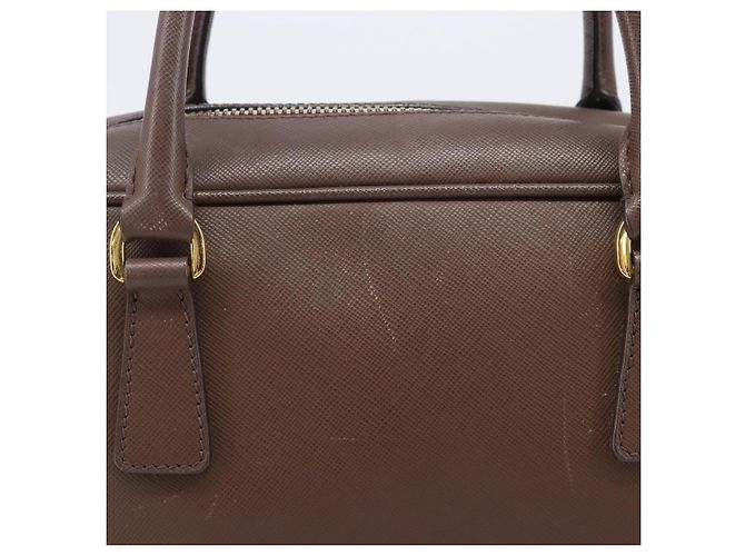Borsa a mano PRADA Galleria in pelle Saffiano Marrone Oro Auth 204156A D'oro - vista 4