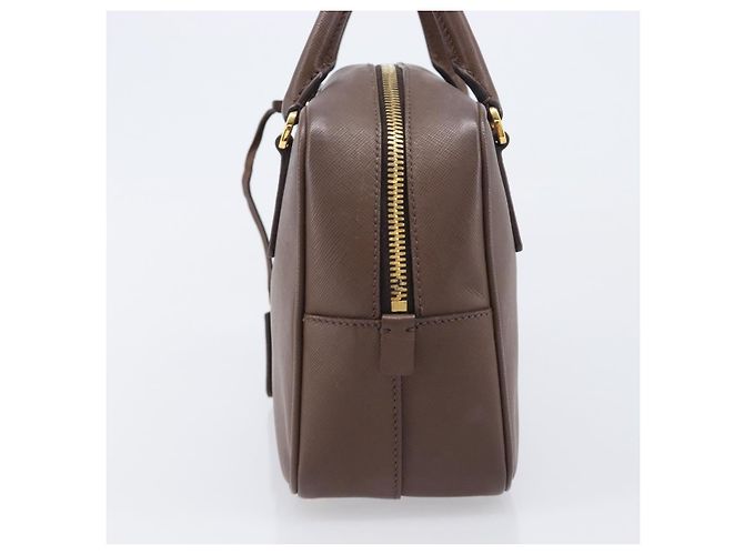 Borsa a mano PRADA Galleria in pelle Saffiano Marrone Oro Auth 204156A D'oro - vista 5