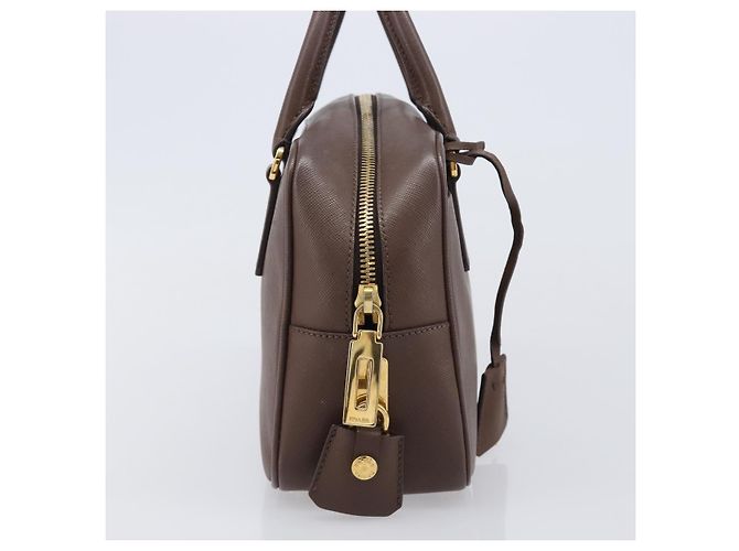 Borsa a mano PRADA Galleria in pelle Saffiano Marrone Oro Auth 204156A D'oro - vista 6