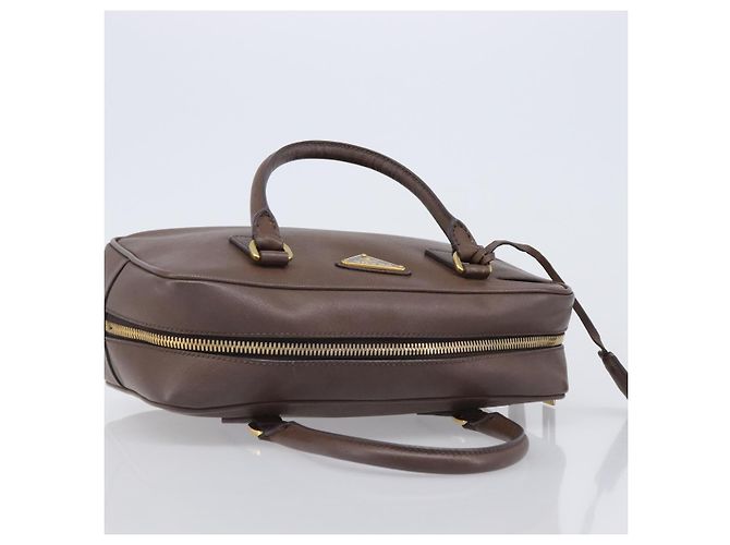 Borsa a mano PRADA Galleria in pelle Saffiano Marrone Oro Auth 204156A D'oro - vista 7