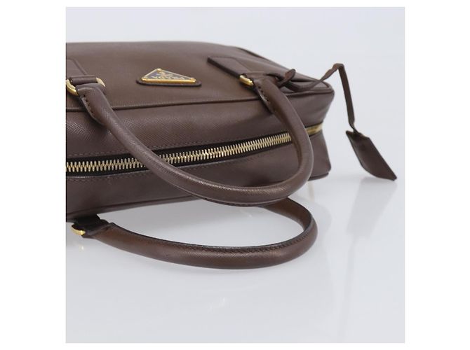 Borsa a mano PRADA Galleria in pelle Saffiano Marrone Oro Auth 204156A D'oro - vista 8
