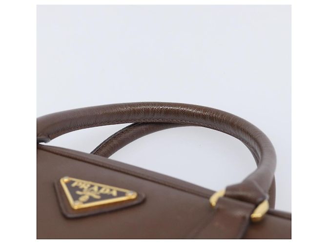 Borsa a mano PRADA Galleria in pelle Saffiano Marrone Oro Auth 204156A D'oro - vista 9