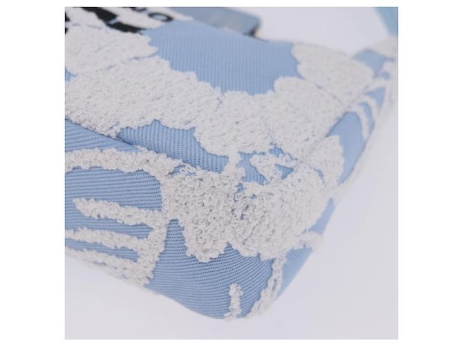 Bolsa de mão PRADA Canvas Blue Silver Auth ka6211V Prata Azul - vista 13