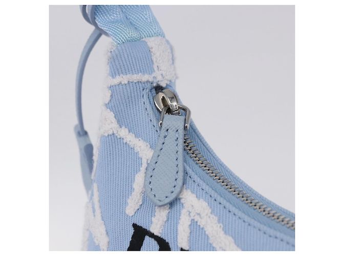 Bolsa de mão PRADA Canvas Blue Silver Auth ka6211V Prata Azul - vista 20